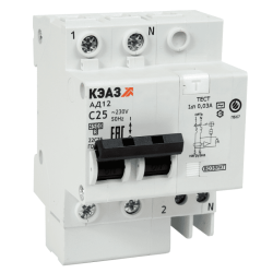 Выключатель автоматический дифференциального тока 2п C 25А 300мА тип A 4.5кА АД12-24 УХЛ4 КЭАЗ